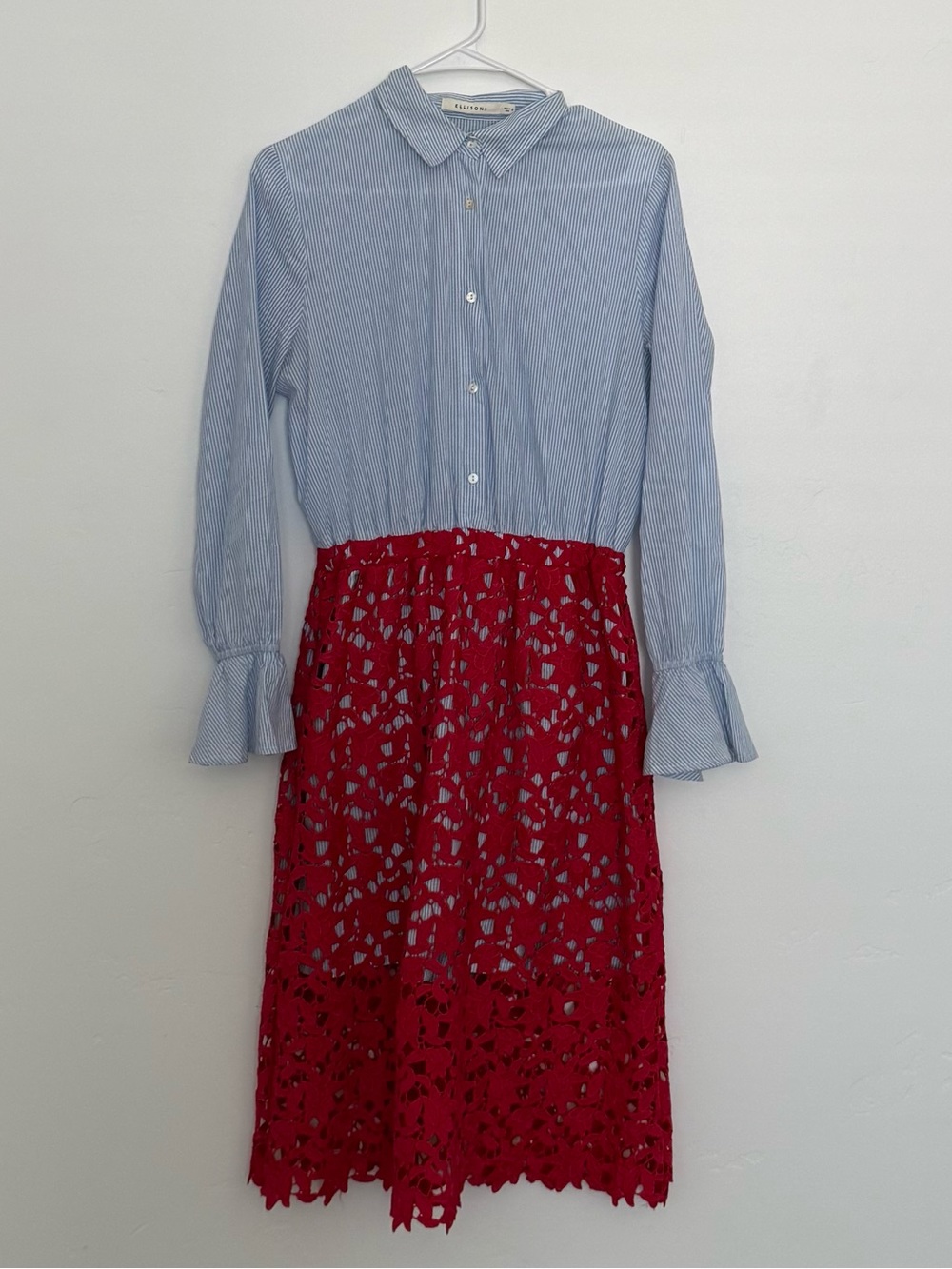 Ellison Light Blue and White Striped Button-Up Shirt